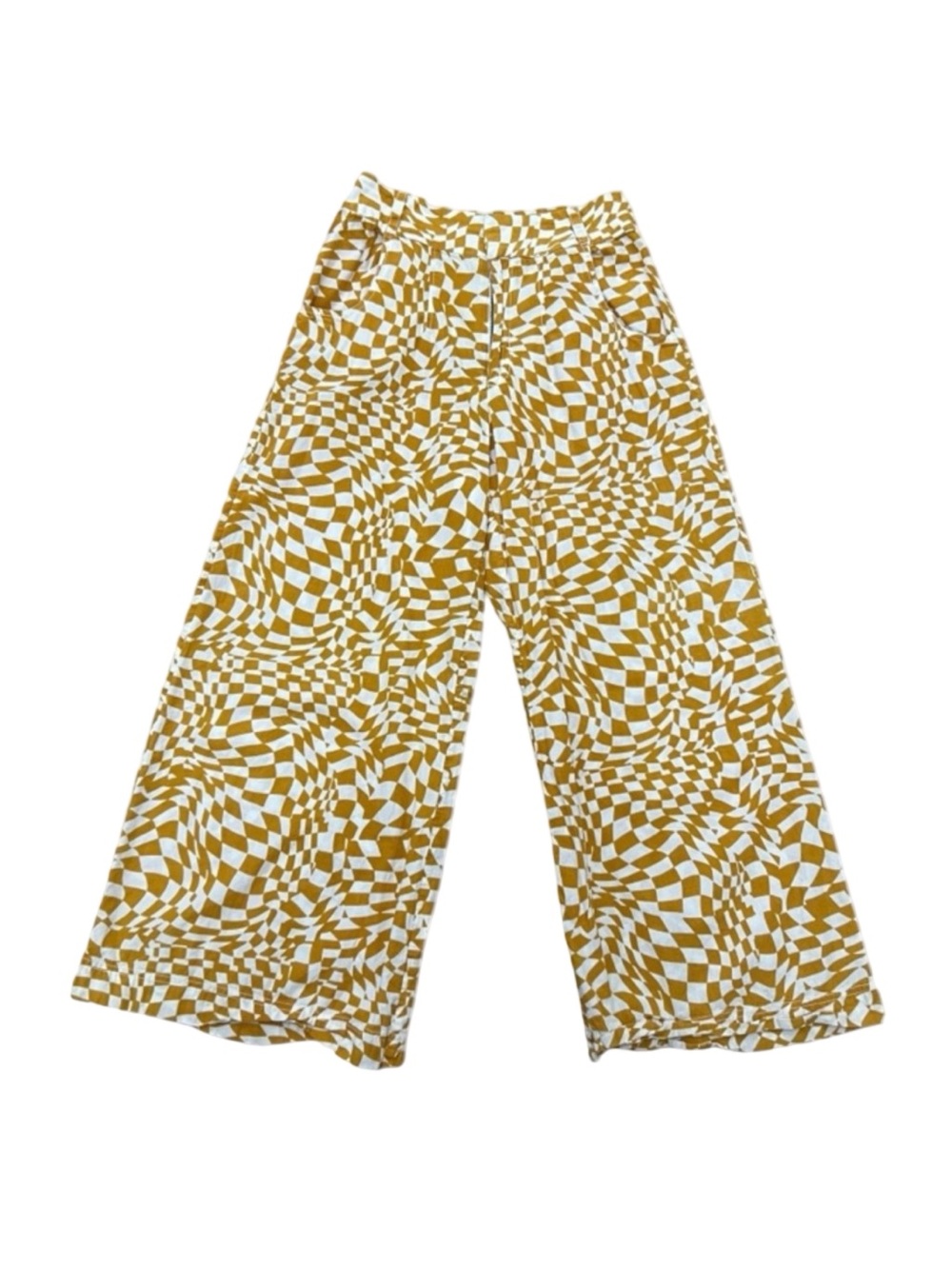 Women’s Free People Geometric Print Pants Orange White Cotton